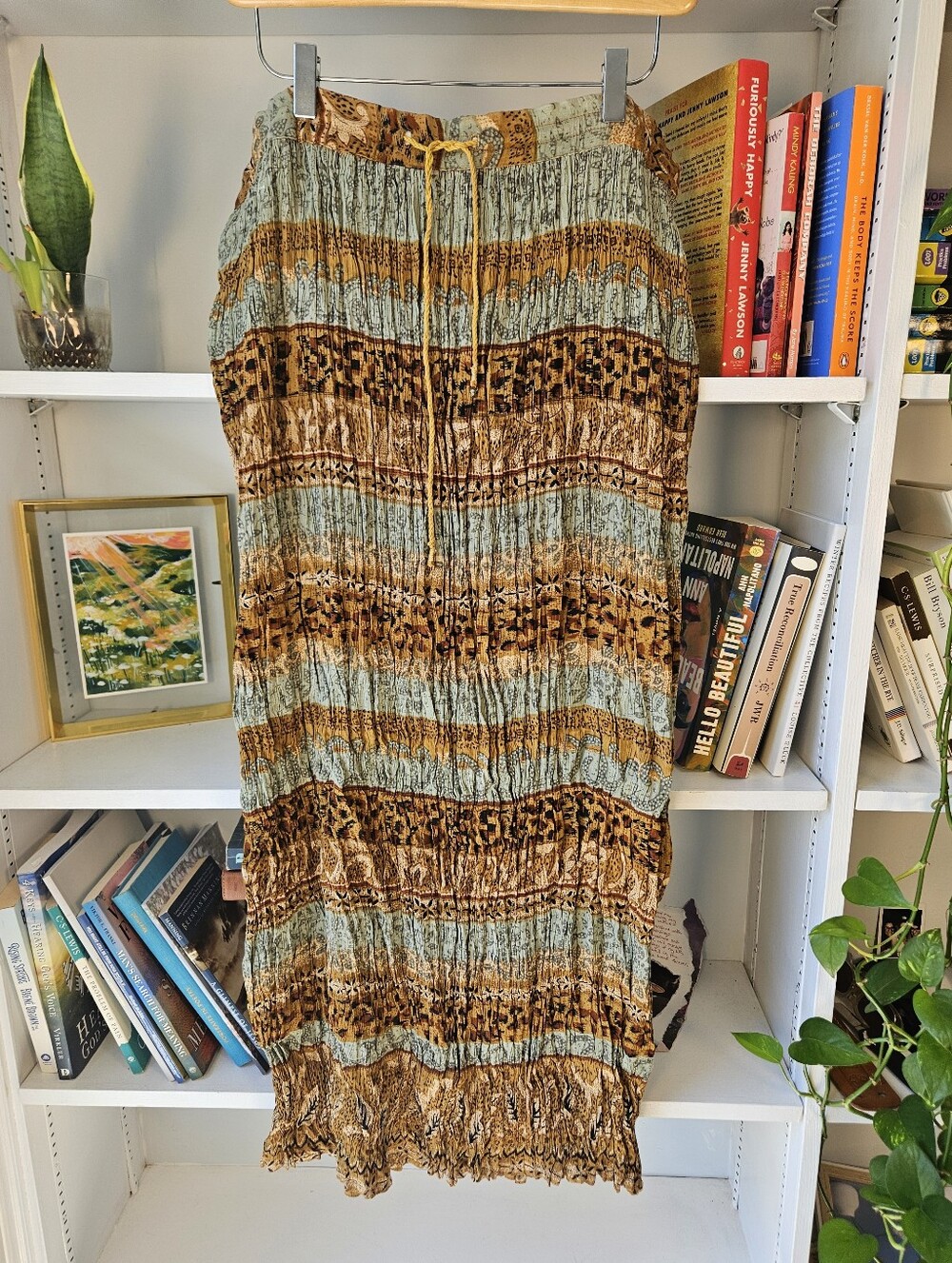 Vintage Northern Traditions Maxi Skirt Pleated Size Large Boho Festival Granola